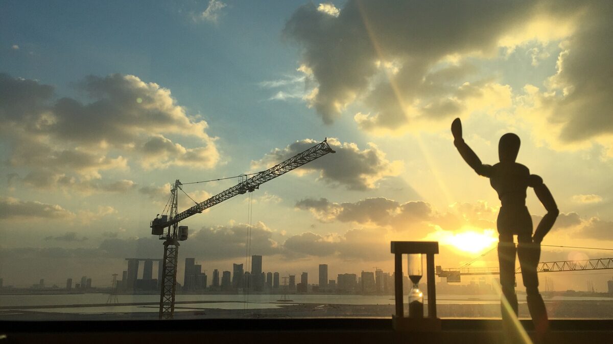Abu Dhabi skyline viewed from Saadiyat Island, 2017.
